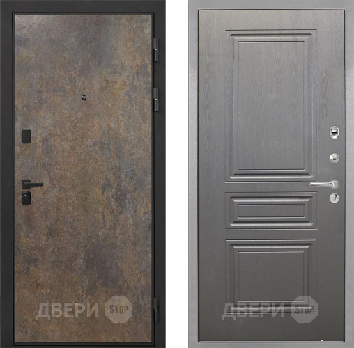 Входная металлическая Дверь Интекрон (INTECRON) Профит Black Гранж ФЛ-243 Графит вуд дуб в Люберцах
