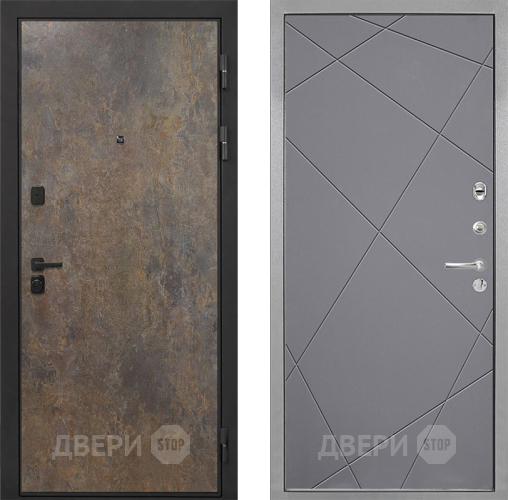 Дверь Интекрон (INTECRON) Профит Black Гранж Лучи-М Графит софт в Люберцах