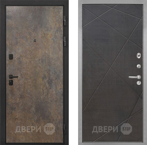 Входная металлическая Дверь Интекрон (INTECRON) Профит Black Гранж Лучи-М Венге распил кофе в Люберцах