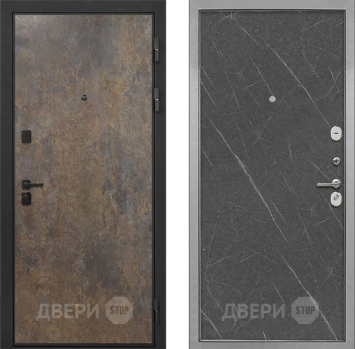 Входная металлическая Дверь Интекрон (INTECRON) Профит Black Гранж Гладкая Гранит лава оникс в Люберцах