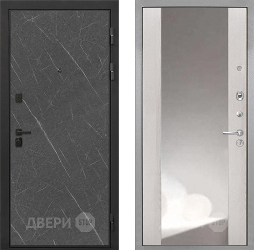 Входная металлическая Дверь Интекрон (INTECRON) Профит Black Гранит Лава Оникс ФЛЗ-516 Зеркало Сосна белая в Люберцах