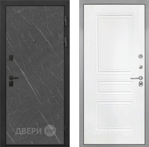Входная металлическая Дверь Интекрон (INTECRON) Профит Black Гранит Лава Оникс ФЛ-243 Белый матовый в Люберцах