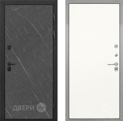 Входная металлическая Дверь Интекрон (INTECRON) Профит Black Гранит Лава Оникс Гладкая Слоновая кость в Люберцах