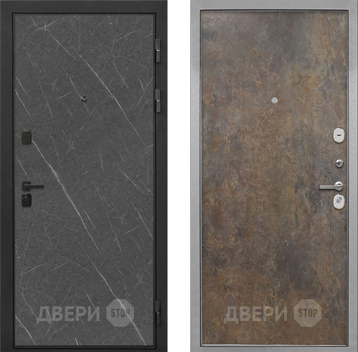 Входная металлическая Дверь Интекрон (INTECRON) Профит Black Гранит Лава Оникс Гладкая Гранж в Люберцах