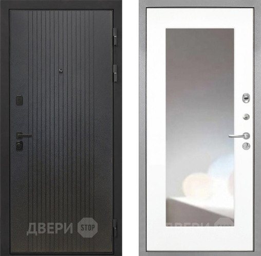 Дверь Интекрон (INTECRON) Профит Black ФЛ-295 ФЛЗ-120-М Зеркало Белый матовый в Люберцах
