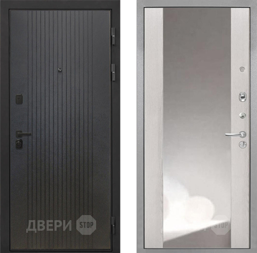 Входная металлическая Дверь Интекрон (INTECRON) Профит Black ФЛ-295 ФЛЗ-516 Зеркало Сосна белая в Люберцах