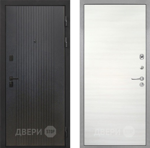 Входная металлическая Дверь Интекрон (INTECRON) Профит Black ФЛ-295 Гладкая Дуб сильвер поперечный в Люберцах