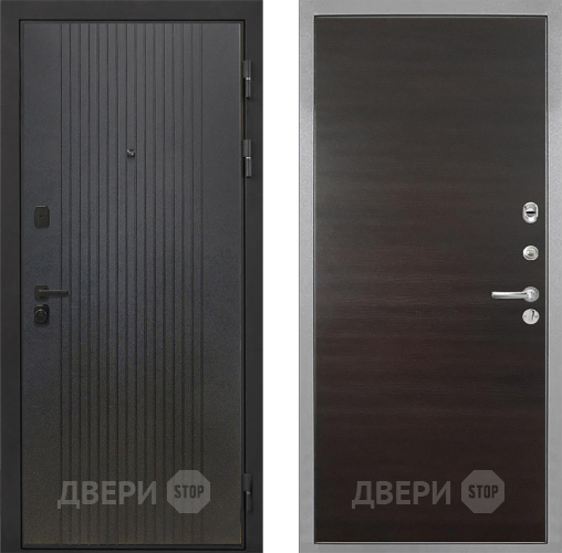 Входная металлическая Дверь Интекрон (INTECRON) Профит Black ФЛ-295 Гладкая Эковенге поперечный в Люберцах