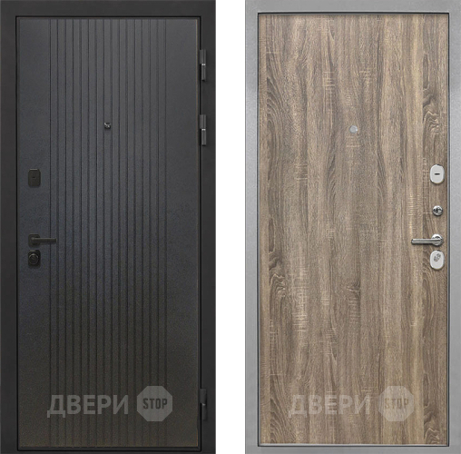 Входная металлическая Дверь Интекрон (INTECRON) Профит Black ФЛ-295 Гладкая Дуб турин в Люберцах