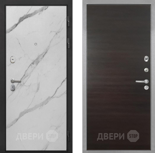 Входная металлическая Дверь Интекрон (INTECRON) Гектор Мрамор Арктик Гладкая Эковенге поперечный в Люберцах