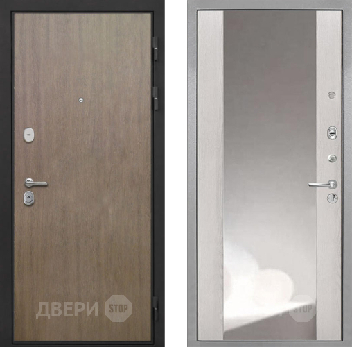 Входная металлическая Дверь Интекрон (INTECRON) Гектор Венге Коричневый ФЛЗ-516 Зеркало Сосна белая в Люберцах