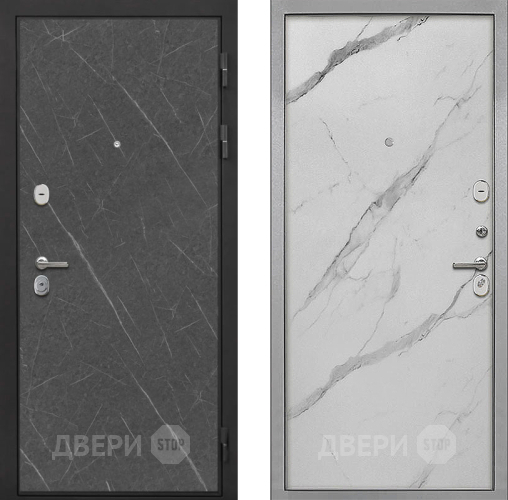 Входная металлическая Дверь Интекрон (INTECRON) Гектор Гранит Лава Оникс Гладкая Мрамор натуральный арктик в Люберцах