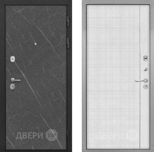 Входная металлическая Дверь Интекрон (INTECRON) Гектор Гранит Лава Оникс В-07 с молдингом Лофт белый в Люберцах