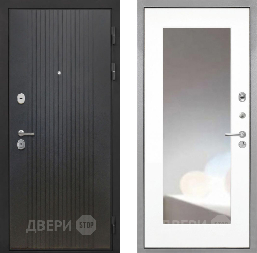 Входная металлическая Дверь Интекрон (INTECRON) Гектор ФЛ-295 ФЛЗ-120-М Зеркало Белый матовый в Люберцах
