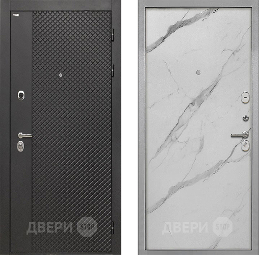 Дверь Интекрон (INTECRON) Олимпия Black 4К Гладкая Мрамор натуральный арктик в Люберцах