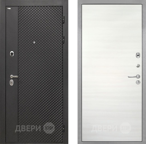 Входная металлическая Дверь Интекрон (INTECRON) Олимпия Black 4К Гладкая Дуб сильвер поперечный в Люберцах