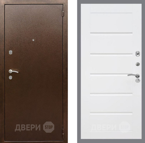 Входная металлическая Дверь Рекс (REX) 1А Медный Антик Сити Белый ясень в Люберцах