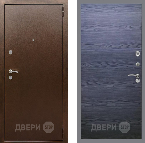 Входная металлическая Дверь Рекс (REX) 1А Медный Антик GL Дуб тангенальный черный в Люберцах