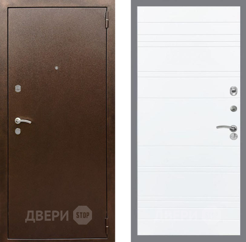 Дверь Рекс (REX) 1А Медный Антик Line Силк Сноу в Люберцах