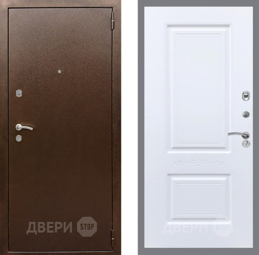 Входная металлическая Дверь Рекс (REX) 1А Медный Антик Смальта Силк Сноу в Люберцах