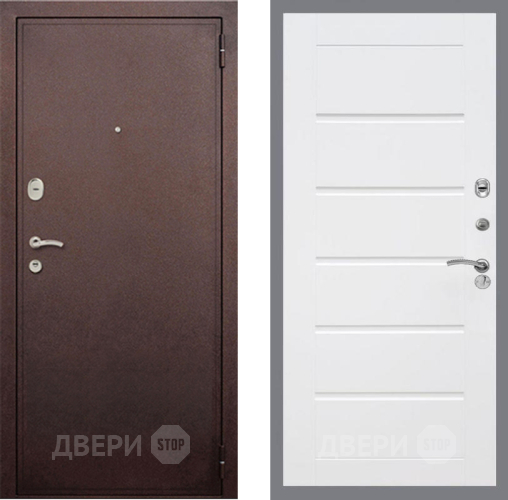 Входная металлическая Дверь Рекс (REX) 2 Медный Антик Сити Белый ясень в Люберцах
