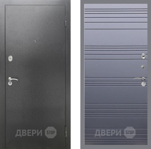 Входная металлическая Дверь Рекс (REX) 2А Серебро Антик Line Силк титан в Люберцах