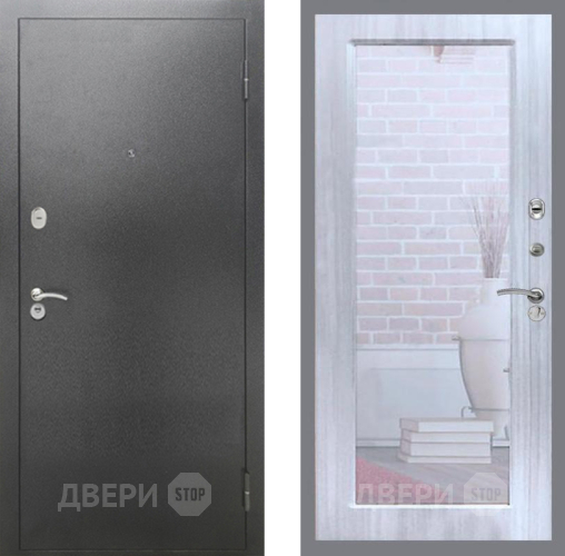 Входная металлическая Дверь Рекс (REX) 2А Серебро Антик Зеркало Пастораль Сандал белый в Люберцах