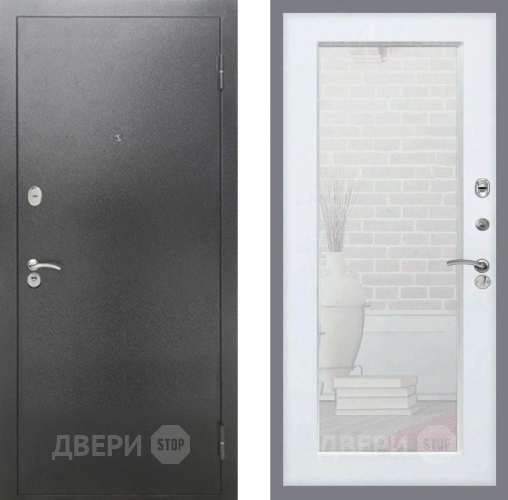 Дверь Рекс (REX) 2А Серебро Антик Зеркало Пастораль Силк Сноу в Люберцах