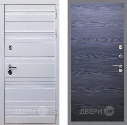 Входная металлическая Дверь Рекс (REX) 14 Силк Сноу GL Дуб тангенальный черный в Люберцах