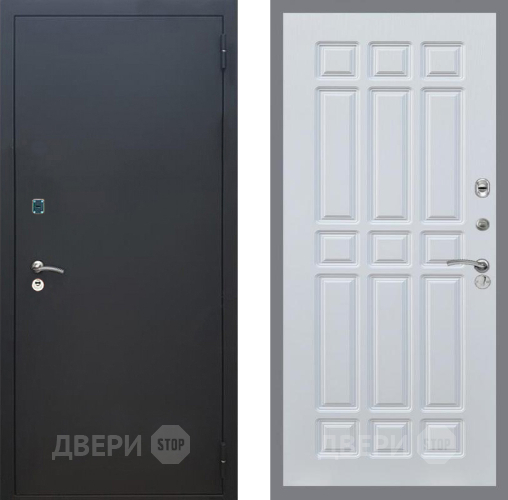 Дверь Рекс (REX) 1A Черный Муар FL-33 Белый ясень в Люберцах