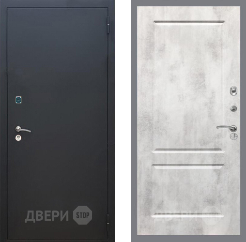Дверь Рекс (REX) 1A Черный Муар FL-117 Бетон светлый в Люберцах