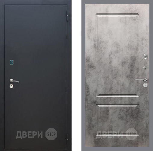 Входная металлическая Дверь Рекс (REX) 1A Черный Муар FL-117 Бетон темный в Люберцах