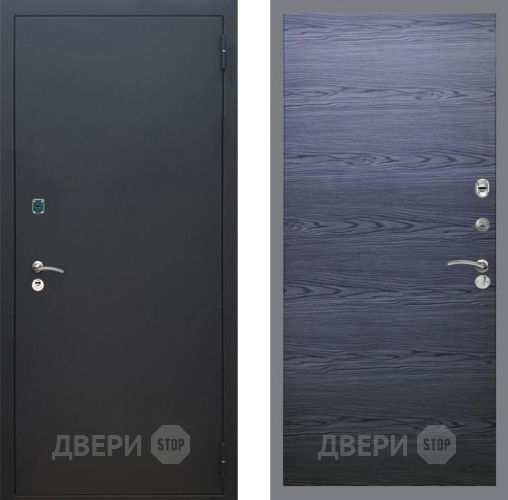 Входная металлическая Дверь Рекс (REX) 1A Черный Муар GL Дуб тангенальный черный в Люберцах