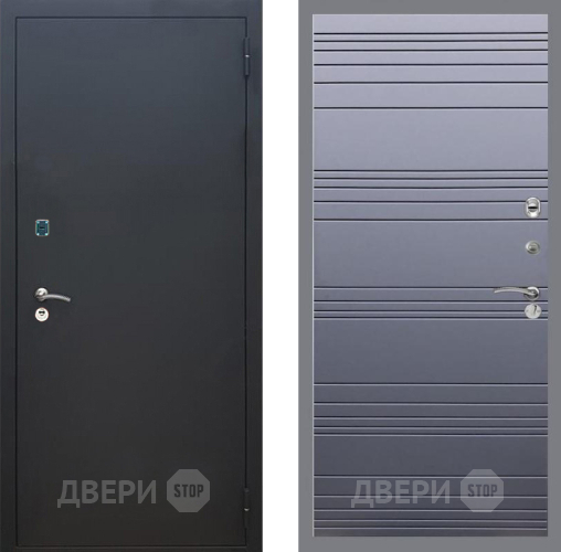 Входная металлическая Дверь Рекс (REX) 1A Черный Муар Line Силк титан в Люберцах