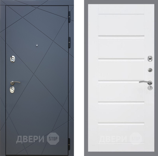 Дверь Рекс (REX) 13 Силк Титан Сити Белый ясень в Люберцах