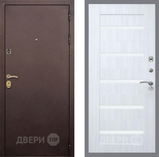 Входная металлическая Дверь Рекс (REX) Лайт 3К СБ-14 стекло белое Сандал белый в Люберцах