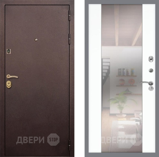 Входная металлическая Дверь Рекс (REX) Лайт 3К СБ-16 Зеркало Силк Сноу в Люберцах