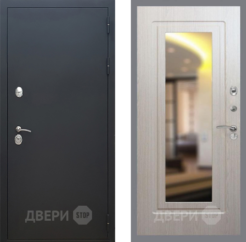 Дверь Рекс (REX) 5 Черный Муар FLZ-120 Беленый дуб в Люберцах