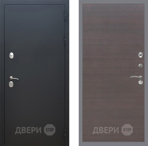 Входная металлическая Дверь Рекс (REX) 5 Черный Муар GL венге поперечный в Люберцах