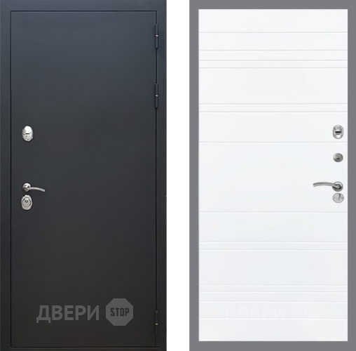 Дверь Рекс (REX) 5 Черный Муар Line Силк Сноу в Люберцах