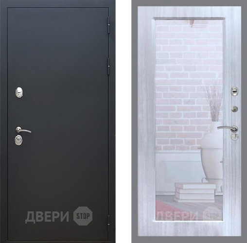 Входная металлическая Дверь Рекс (REX) 5 Черный Муар Зеркало Пастораль Сандал белый в Люберцах