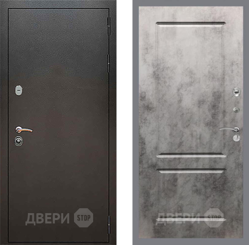 Дверь Рекс (REX) 5 Серебро Антик FL-117 Бетон темный в Люберцах