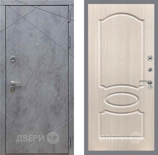 Дверь Рекс (REX) 13 Бетон Темный FL-128 Беленый дуб в Люберцах