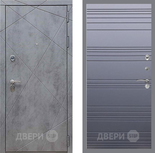 Дверь Рекс (REX) 13 Бетон Темный Line Силк титан в Люберцах