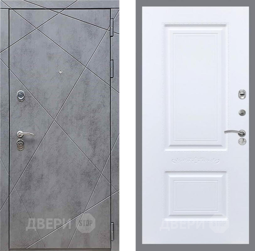 Дверь Рекс (REX) 13 Бетон Темный Смальта Силк Сноу в Люберцах