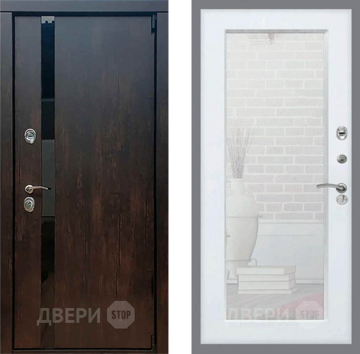 Входная металлическая Дверь Рекс (REX) 26 Зеркало Пастораль Белый ясень в Люберцах