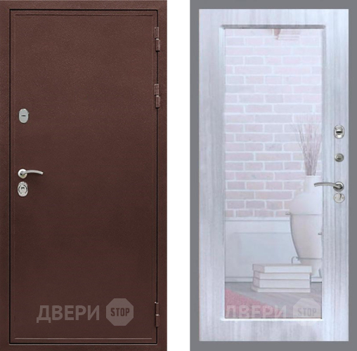 Дверь Рекс (REX) 5 металл 3 мм Зеркало Пастораль Сандал белый в Люберцах